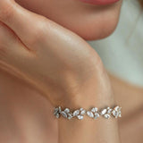Silver Wedding Simulated Diamonds bracelet with Multishape CZ Stones - Cassandra Lynne