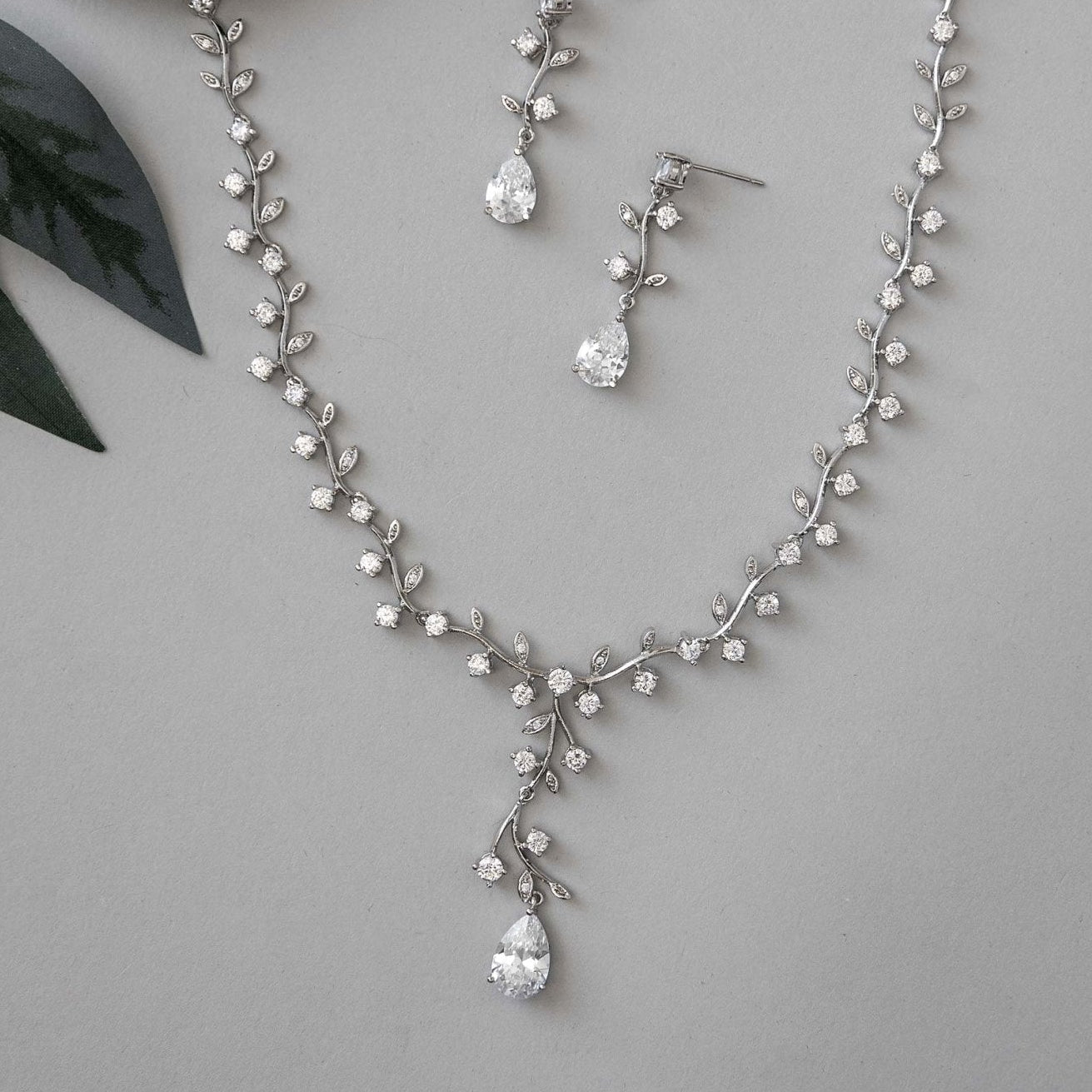 Bridal Jewelry CZ Vine Set - Necklace Set - Cassandra Lynne