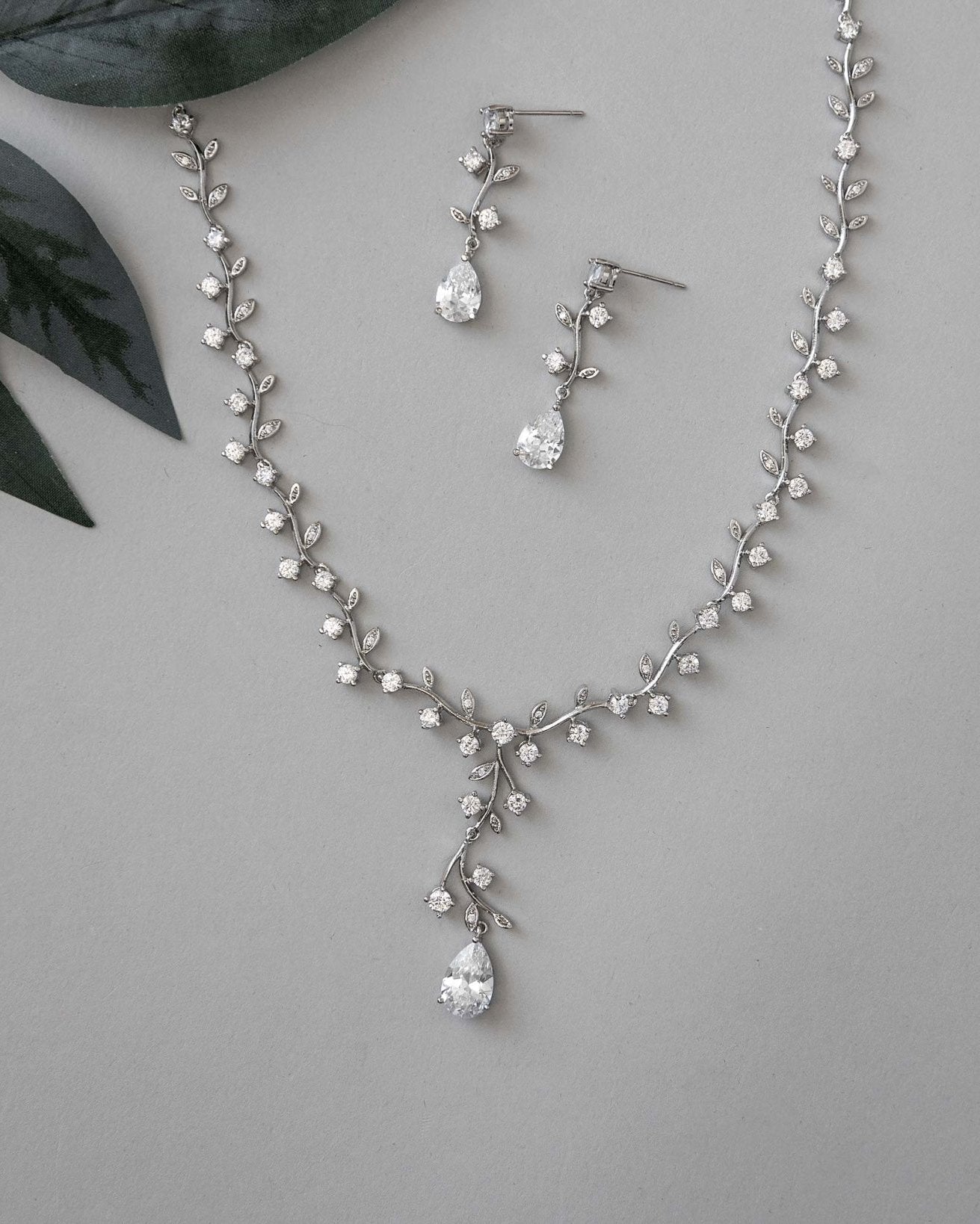 Bridal Jewelry CZ Vine Set - Necklace Set - Cassandra Lynne
