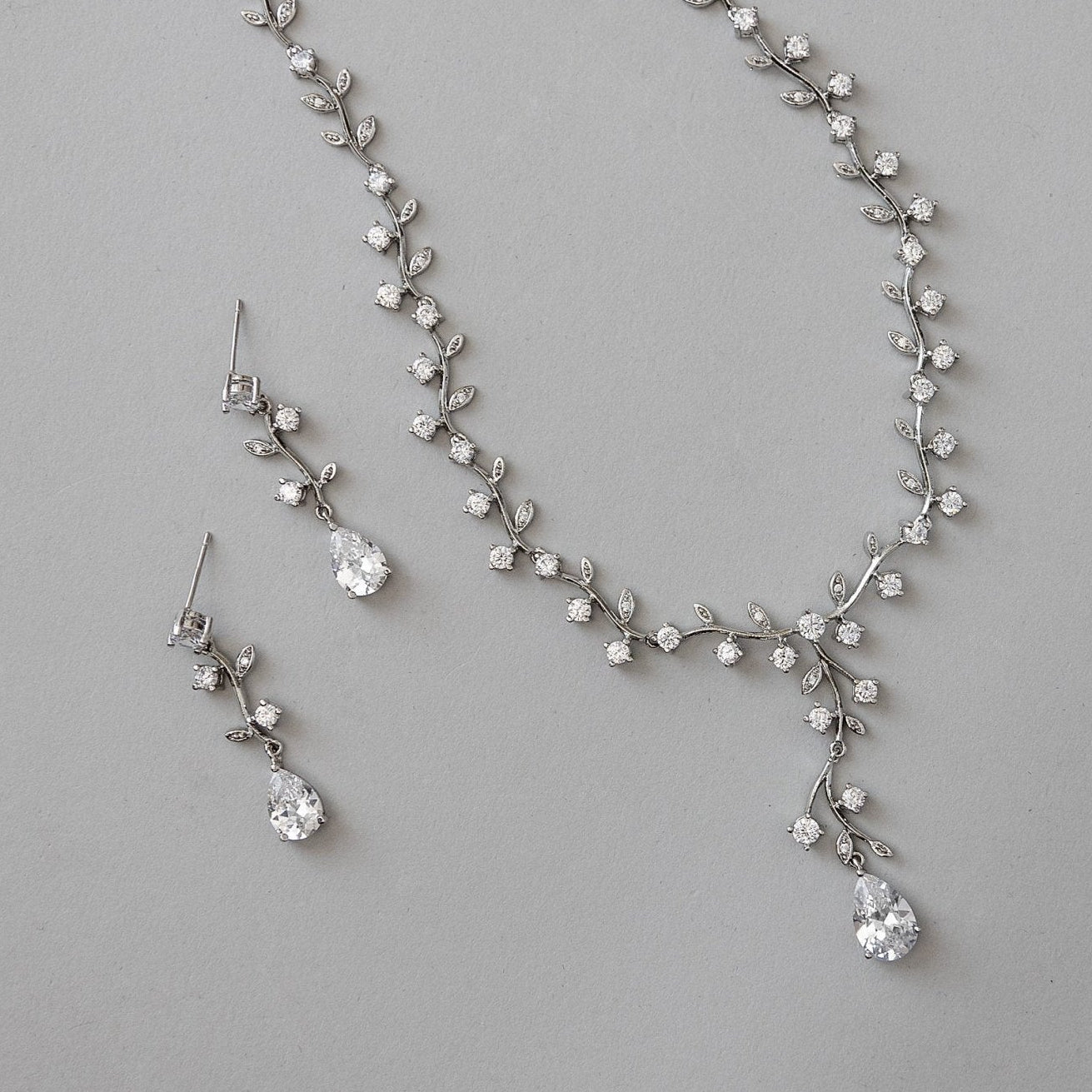 Bridal Jewelry CZ Vine Set - Necklace Set - Cassandra Lynne