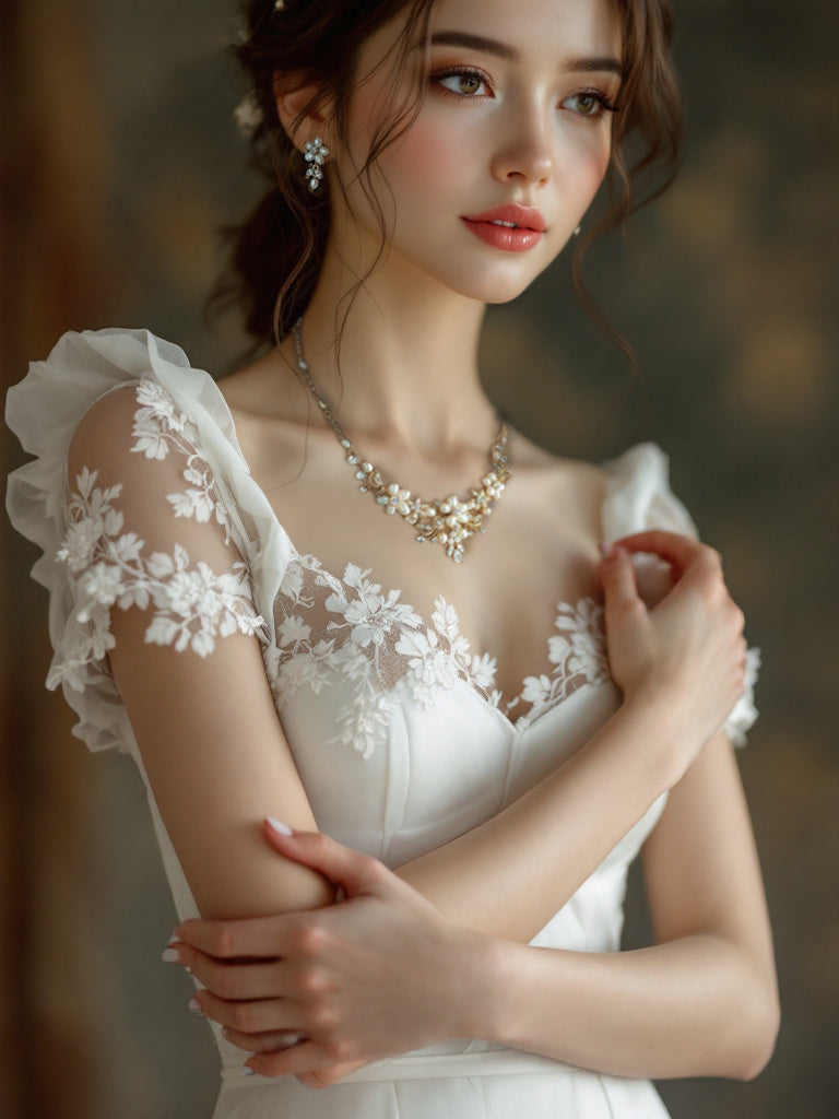 Handmade Gold Wedding Necklace Set with Pearls - Cassandra Lynne