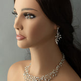 CZ Vine Collar Wedding Necklace & Earrings