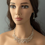 CZ Vine Collar Wedding Necklace & Earrings