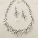 CZ Vine Collar Wedding Necklace & Earrings