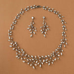 CZ Vine Collar Wedding Necklace & Earrings