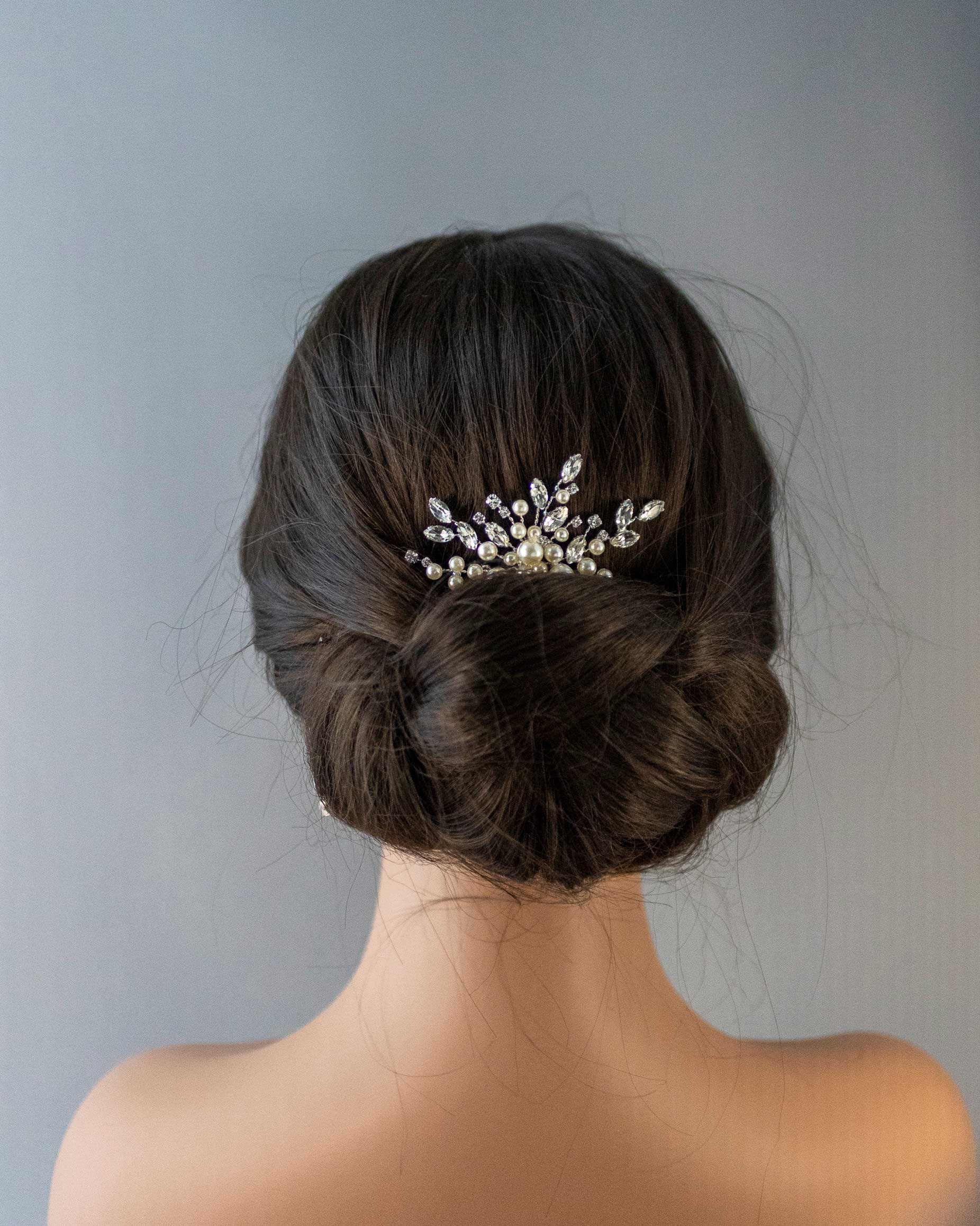 Decorative Hair Comb with Ivory Pearls