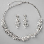 Bridal Necklace Set of Crystal Beads and Waves - Necklace Set - Cassandra Lynne