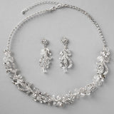 Bridal Necklace Set of Crystal Beads and Waves - Necklace Set - Cassandra Lynne