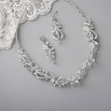 Bridal Necklace Set of Crystal Beads and Waves - Necklace Set - Cassandra Lynne