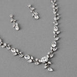 Bridal Necklace Set with Dainty Oval Vines - Necklace Set - Cassandra Lynne