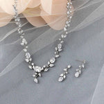 Bridal Necklace Set with Dainty Oval Vines - Necklace Set - Cassandra Lynne