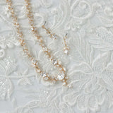 Bridal Necklace Set with Dainty Oval Vines - Necklace Set - Cassandra Lynne