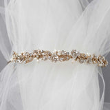 Bridal Tiara of Matte Gold Flowers and Pearls - Tiara - Cassandra Lynne