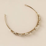 Bridal Tiara of Matte Gold Flowers and Pearls - Tiara - Cassandra Lynne