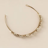 Bridal Tiara of Matte Gold Flowers and Pearls - Tiara - Cassandra Lynne