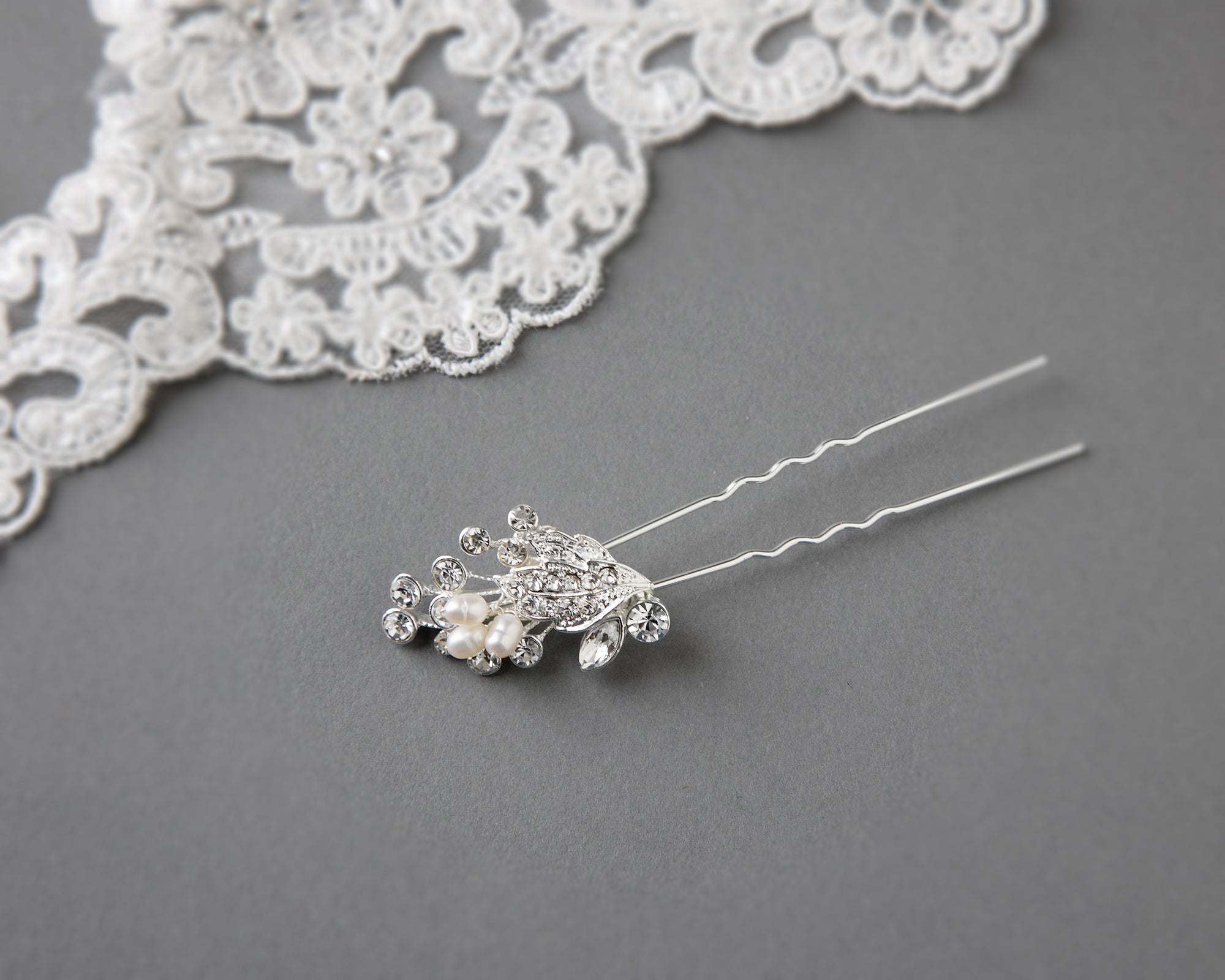 Ivory freshwater pearl bridal hair pin