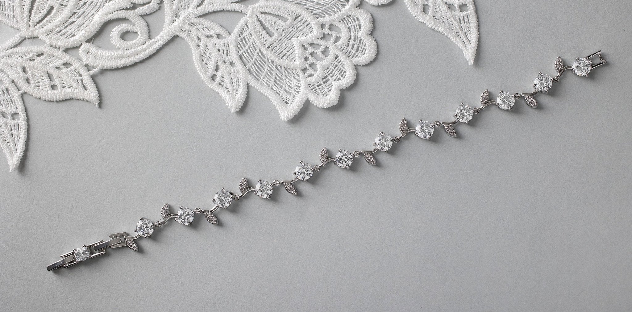 Brilliant Round CZ Vine Bracelet for the Bride - Bracelet - Cassandra Lynne