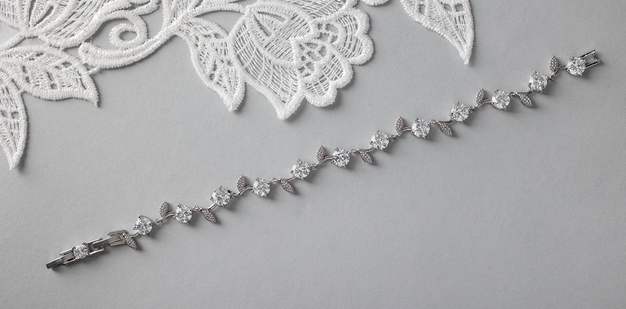 Brilliant Round CZ Vine Bracelet for the Bride - Bracelet - Cassandra Lynne
