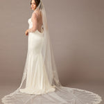 Cathedral Bridal Veil with Sequins, Pearls, and Lace Ivory - Cassandra Lynne