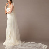 Royal Cathedral Bridal Veil with Venetian Style Appliques