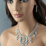 Chandelier Bridal Necklace of CZ Jewels - Necklace Set - Cassandra Lynne