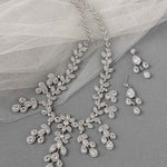 Chandelier Bridal Necklace of CZ Jewels - Necklace Set - Cassandra Lynne