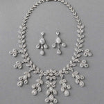 Chandelier Bridal Necklace of CZ Jewels - Necklace Set - Cassandra Lynne
