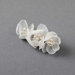 Chiffon and Pearl Bridal Hair Flower - Hair Clips - Cassandra Lynne