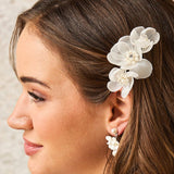 Chiffon and Pearl Bridal Hair Flower - Hair Clips - Cassandra Lynne