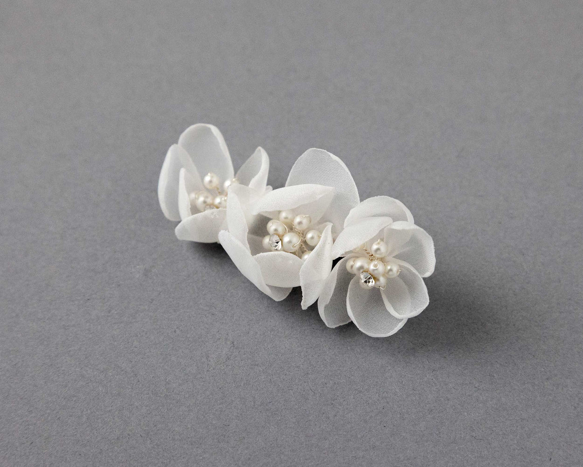 Chiffon and Pearl Bridal Hair Flower