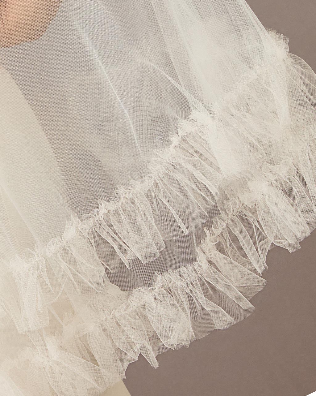 Fingertip Veil of Luxe Tulle with Ruffle Edge