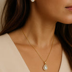 Classic CZ Necklace Pave Pear Pendant and Earrings - Necklace Set - Cassandra Lynne