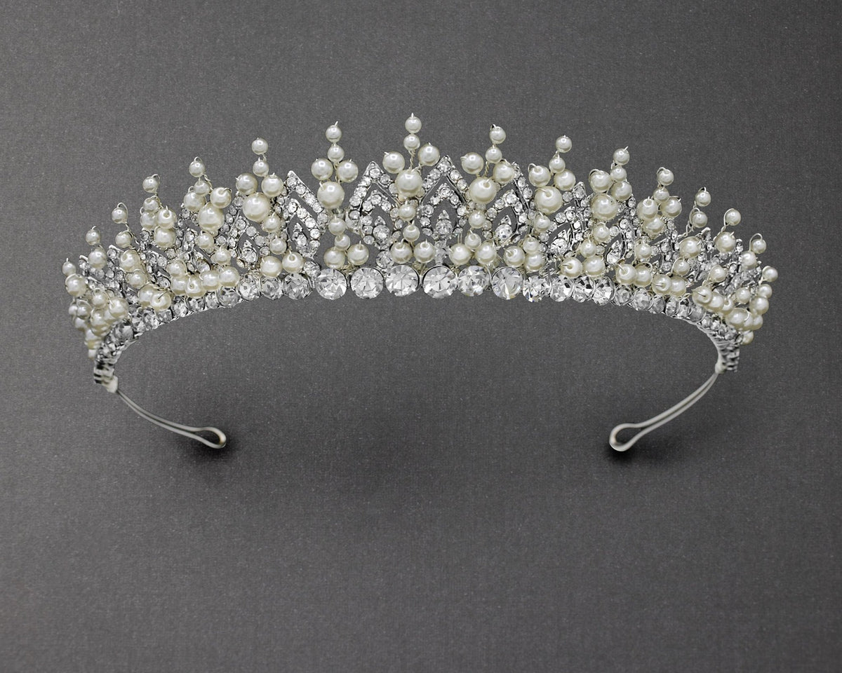 Classic Ivory Pearl and Crystal Tiara - Tiara - Cassandra Lynne