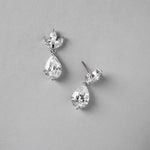 Classic Wedding Earrings with CZ Pear Drop - Earrings - Cassandra Lynne