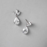 Classic Wedding Earrings with CZ Pear Drop - Earrings - Cassandra Lynne