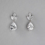 Classic Wedding Earrings with CZ Pear Drop - Earrings - Cassandra Lynne