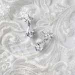 Classic Wedding Earrings with CZ Pear Drop - Earrings - Cassandra Lynne
