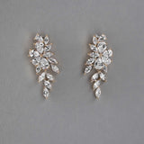Clip - On CZ Earrings Teardrop Flower Vine Drop - Earrings - Cassandra Lynne