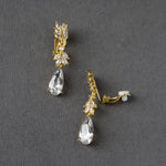 Clip - On CZ Elongated Pear Drop Earrings - Earrings - Cassandra Lynne