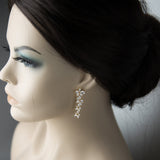 Clip - On CZ Flower Dangle Earrings for Wedding - Earrings - Cassandra Lynne