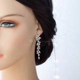 Clip - On Delicate Multi Shape CZ Dangle Wedding Earrings - clip - On Earrings - Cassandra Lynne