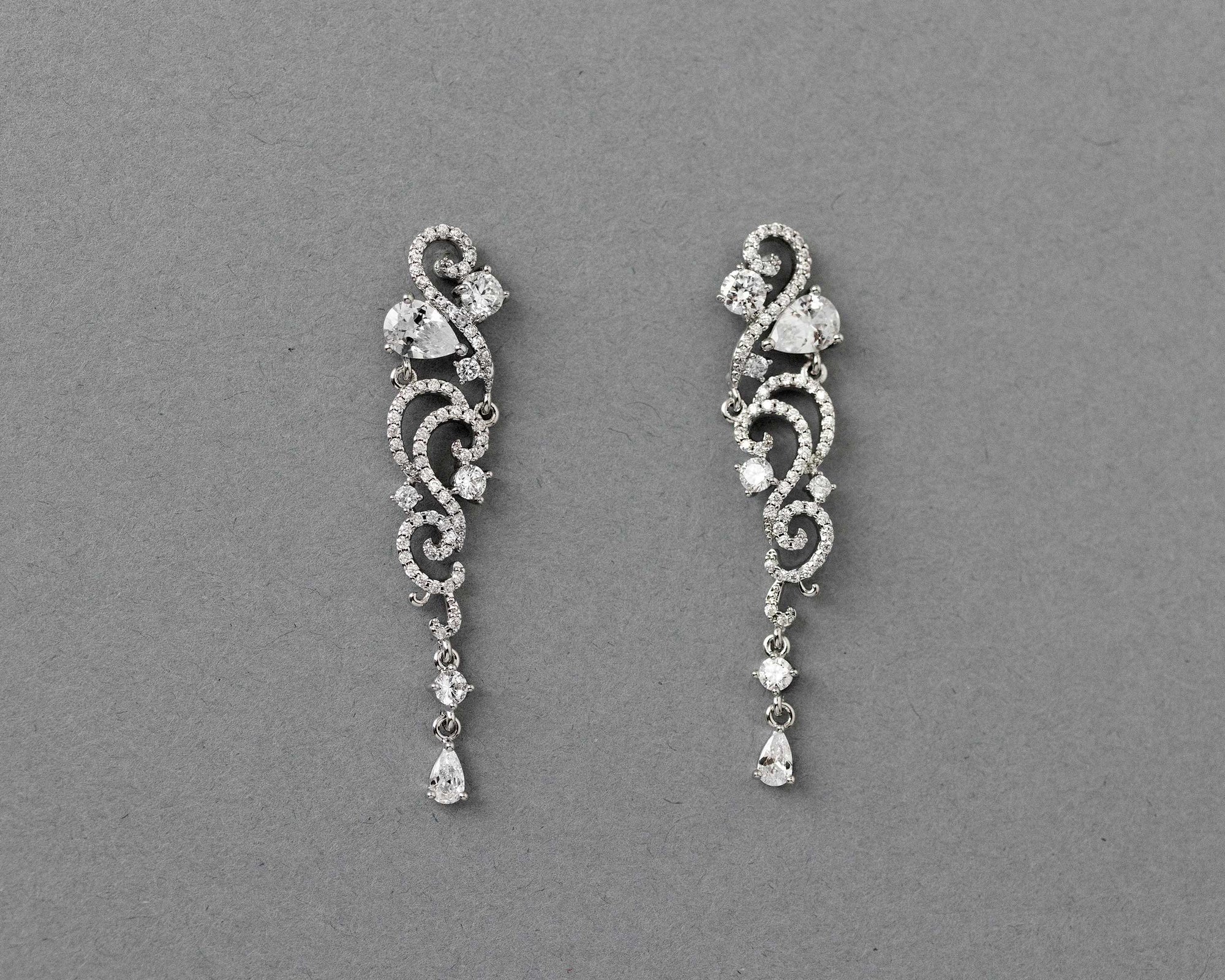 Scrolling CZ Wedding Earrings - Cassandra Lynne