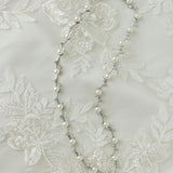 Pearl Wedding Necklace with CZ Leaves