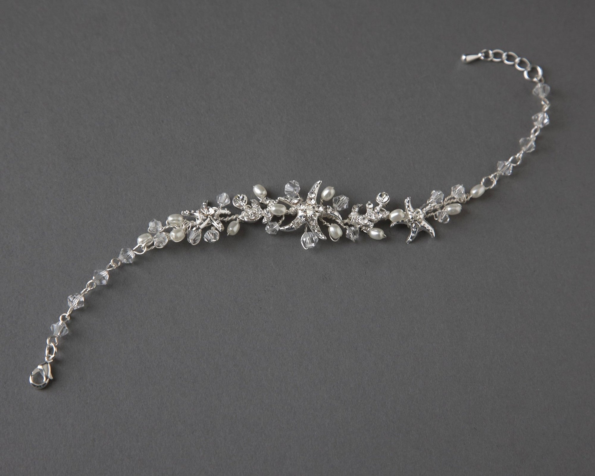 Crystal and Ivory Pearl Beach Bracelet - Bracelet - Cassandra Lynne