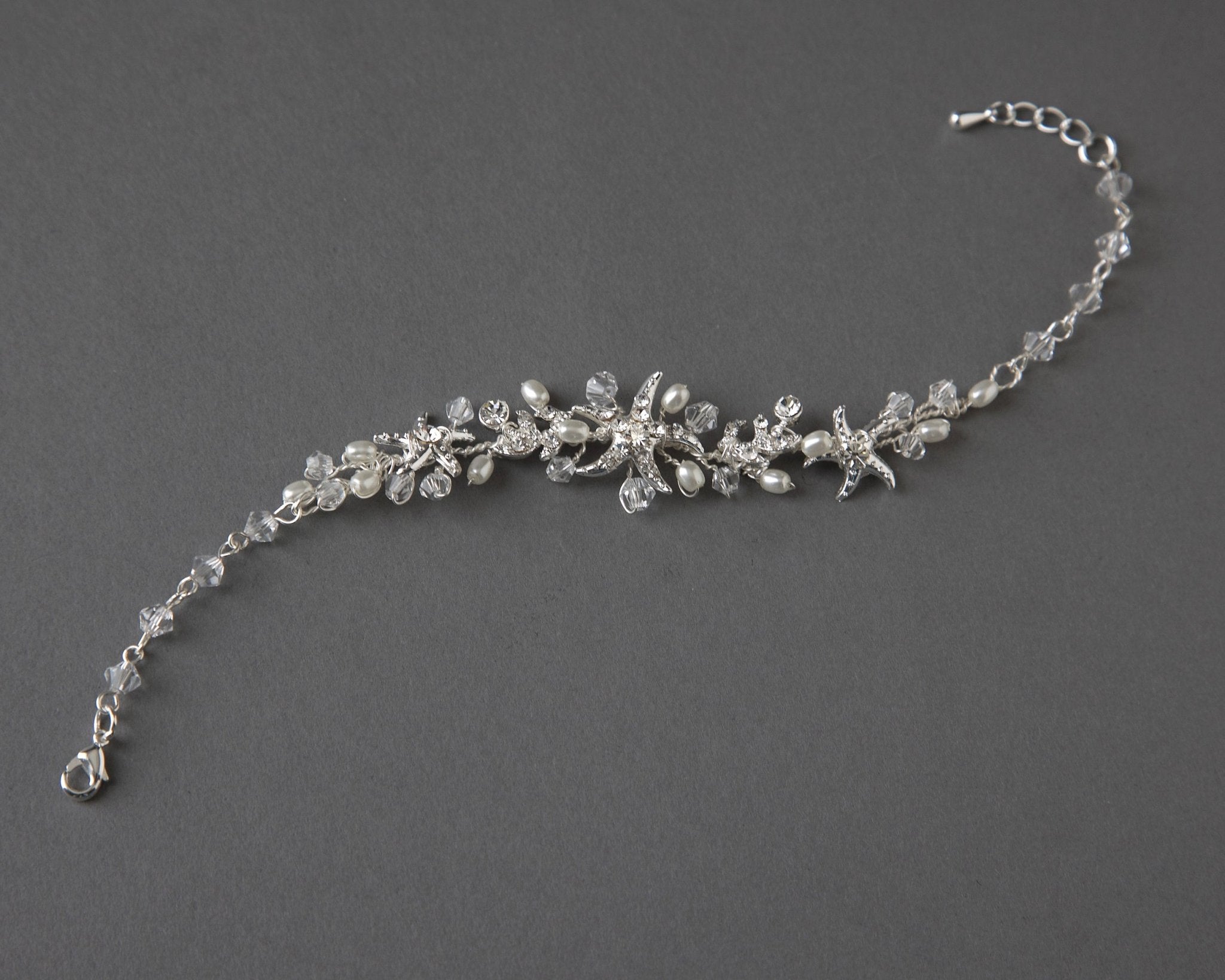 Crystal and Ivory Pearl Beach Bracelet - Bracelet - Cassandra Lynne