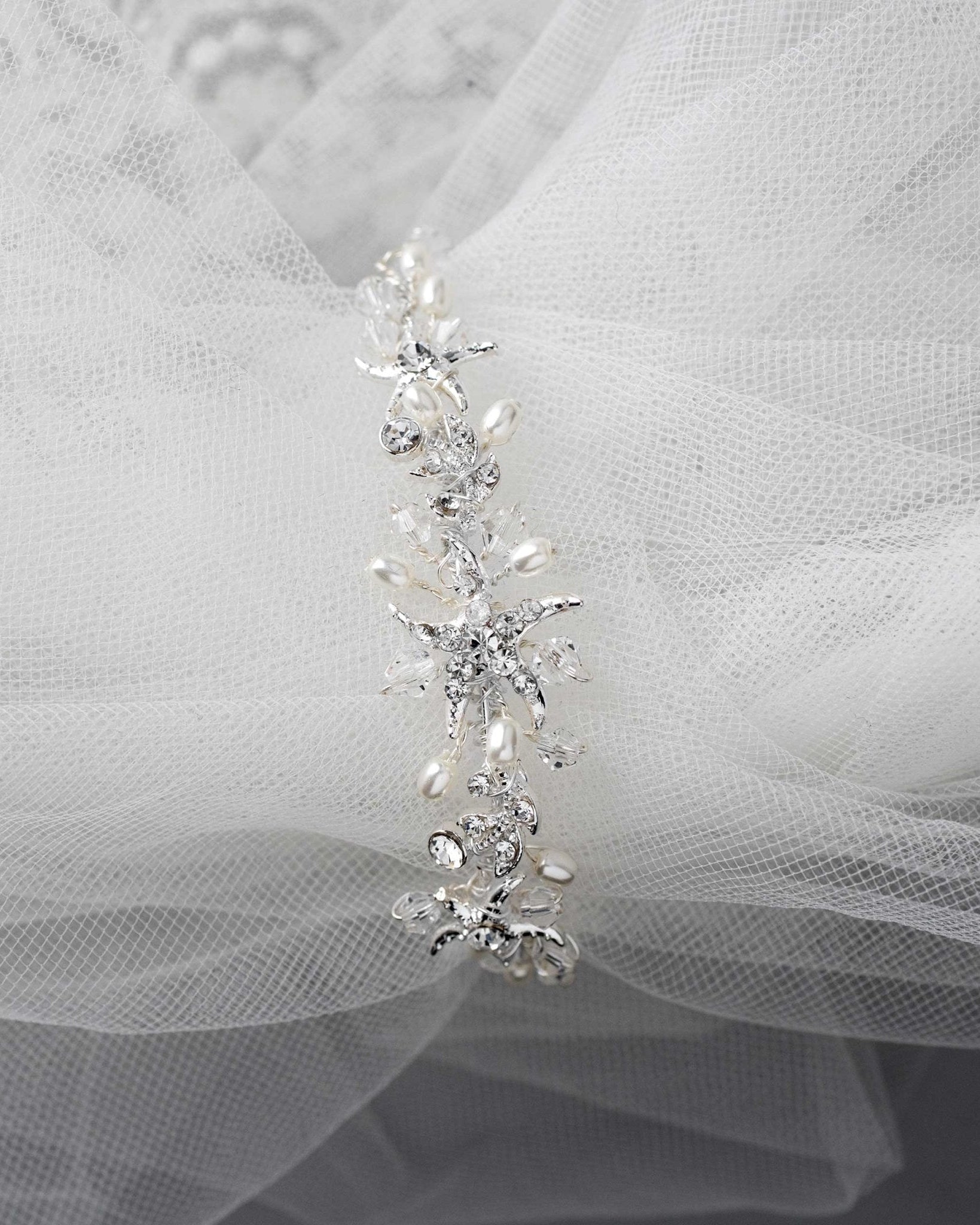 Crystal and Ivory Pearl Beach Bracelet - Bracelet - Cassandra Lynne