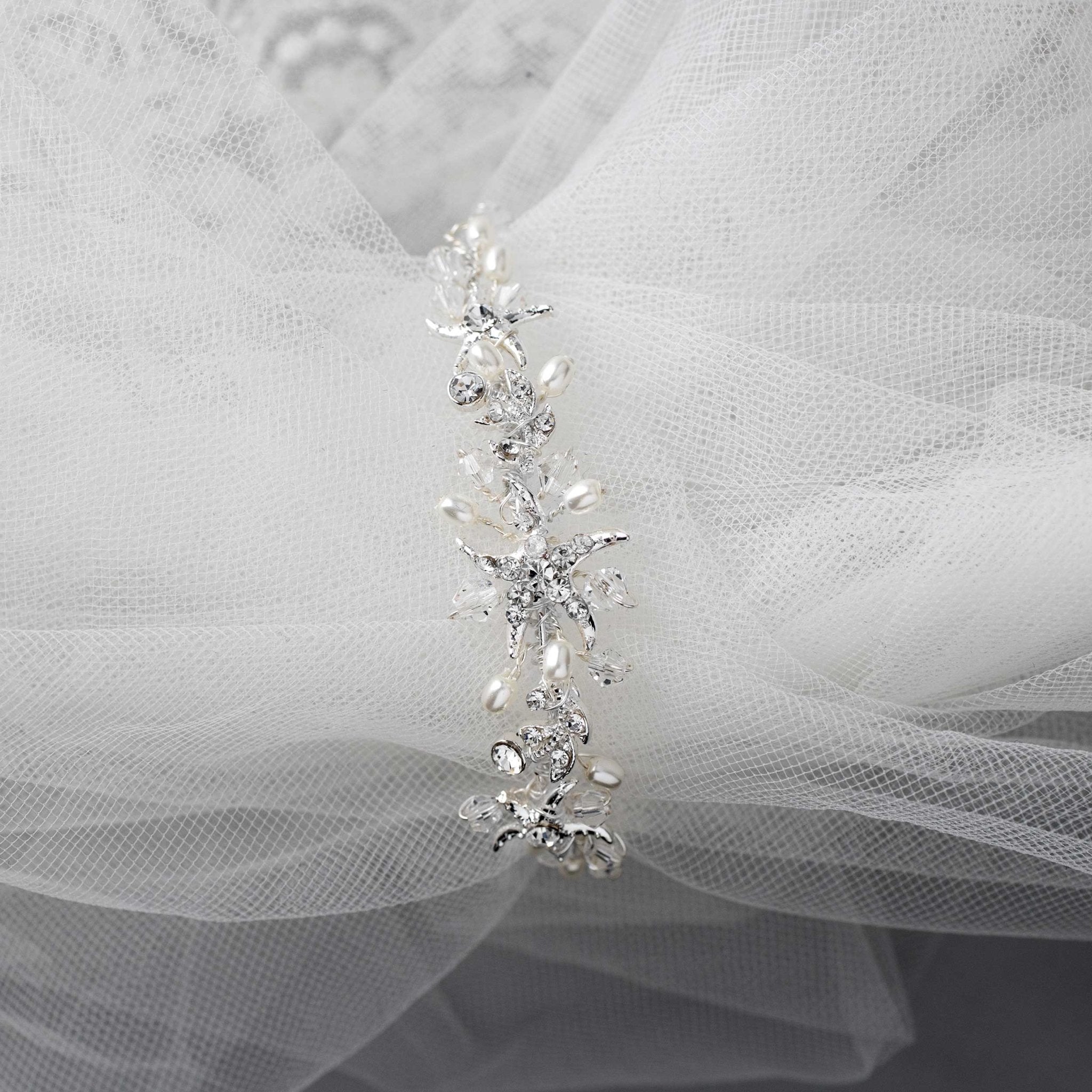 Crystal and Ivory Pearl Beach Bracelet - Bracelet - Cassandra Lynne