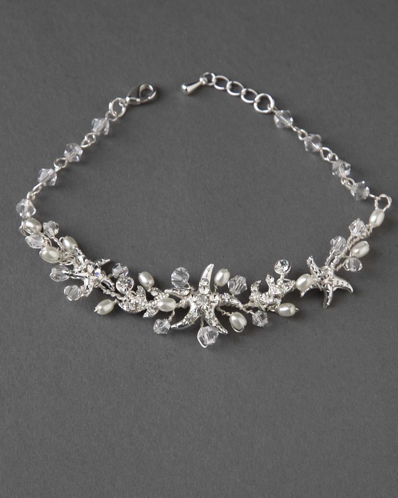 Crystal and Ivory Pearl Beach Bracelet - Bracelet - Cassandra Lynne