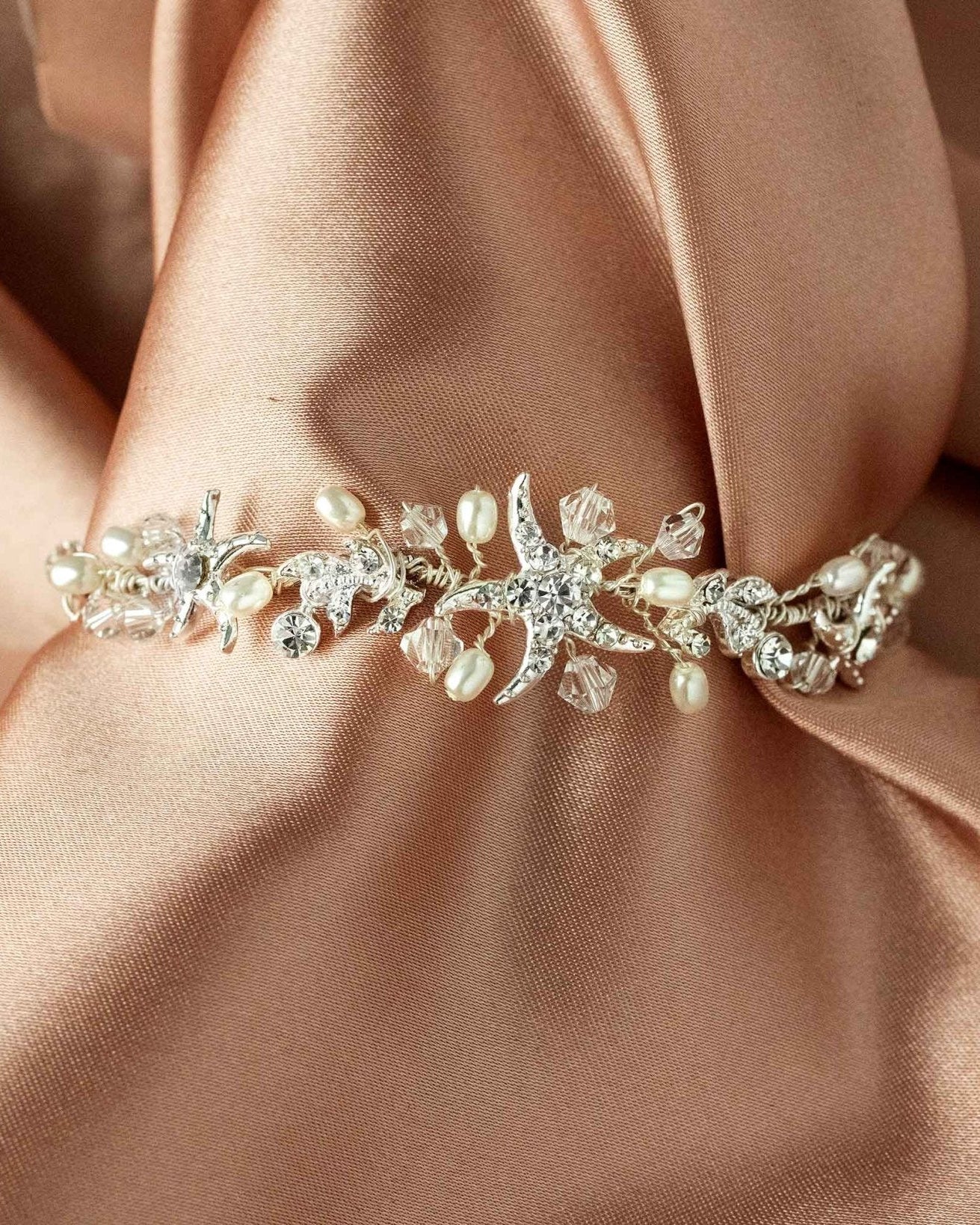 Crystal and Ivory Pearl Beach Bracelet - Bracelet - Cassandra Lynne