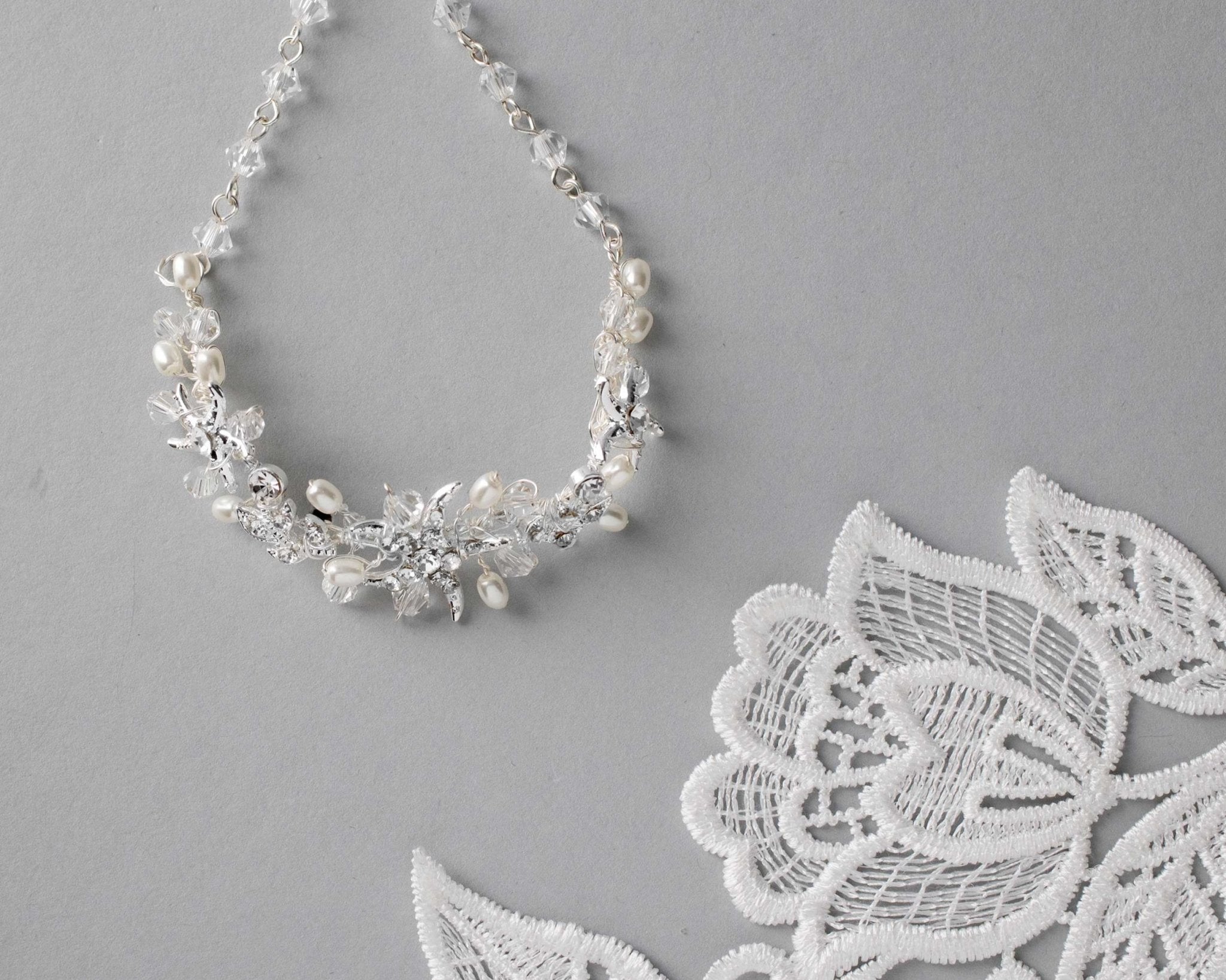 Crystal and Ivory Pearl Beach Bracelet - Bracelet - Cassandra Lynne